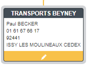 Ecran de paramétrage