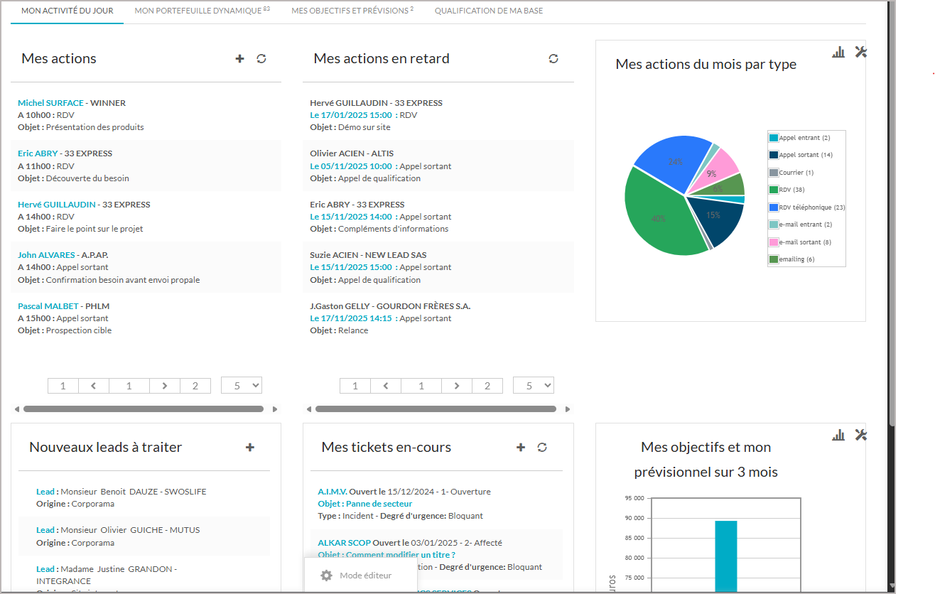 Listes avec et sans cadre