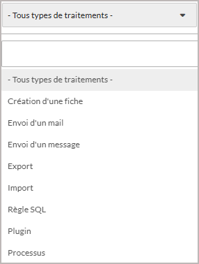 Filtre type de traitements