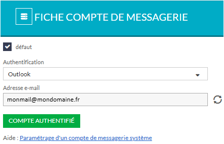 Compte système authentification simple