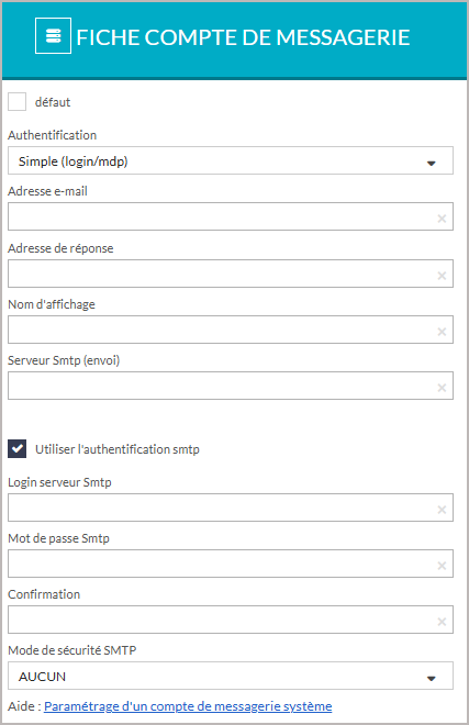 Compte système authentification simple