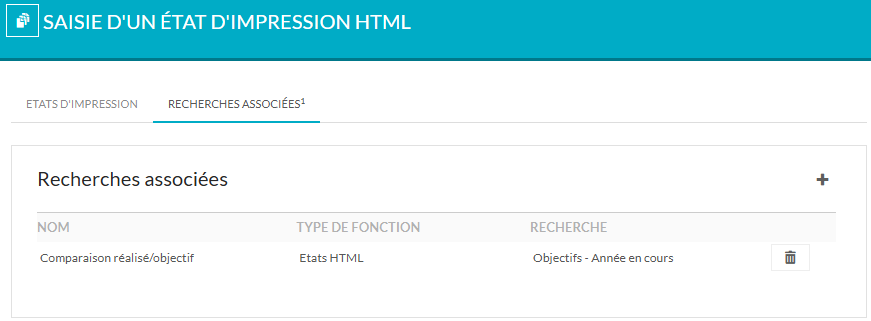 Onglet recherches associées