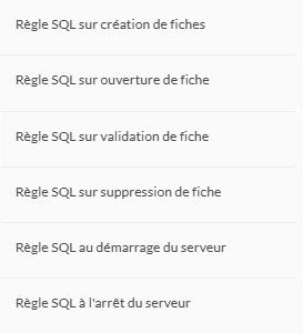 Types de règles SQL migrés